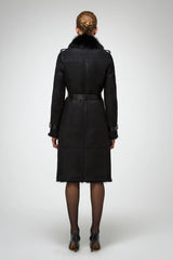 VSP - Lyza - Black Suede Shearling Coat