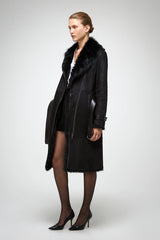 VSP - Lyza - Black Suede Shearling Coat