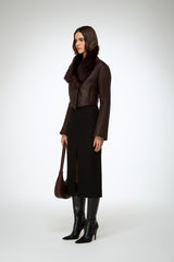 Yva - Cherry Shearling Jacket