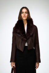 Yva - Cherry Shearling Jacket