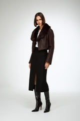 Yva - Cherry Shearling Jacket