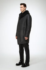 Teo - Anthracite Shearling Coat