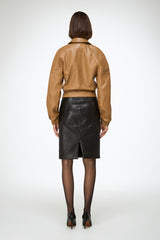 Silvia - Camel Leather Jacket