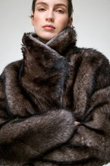 Ashley - Grey Shearling Jacket