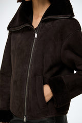 Pia - Dark Brown Shearling Jacket
