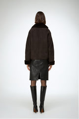 Pia - Dark Brown Shearling Jacket