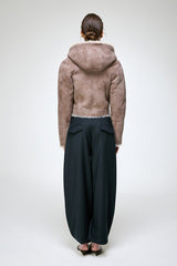Ida - Stone Shearling Jacket