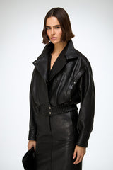 Clara - Black Leather Jacket