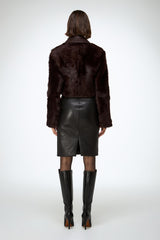 Ashley - Cherry Shearling Jacket