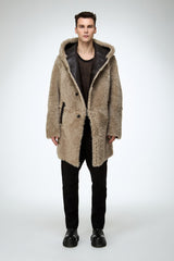Fabio - Stone Shearling Coat