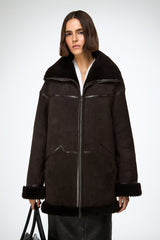 VSP - Dina - Dark Brown Shearling Coat