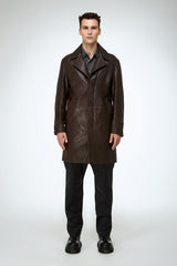 Tony - Brown Leather Coat