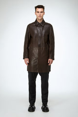 Tony - Brown Leather Coat