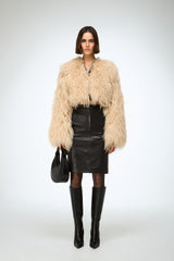 Deborah - Beige Shearling Jacket