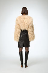 Deborah - Beige Shearling Jacket