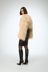 Deborah - Beige Shearling Jacket