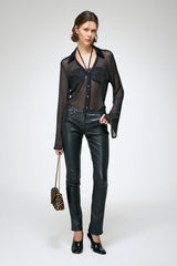 Cora - Black Leather Pants