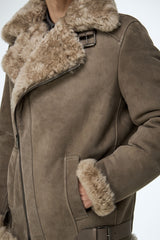 Rico - Stone Shearling Coat