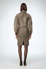 Abigail - Grey Leather Jacket