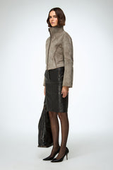 Serra - Grey Leather Jacket