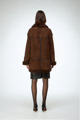 Dina - Tobacco Shearling Coat