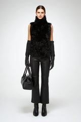 VSP - Solene - Black Shearling Vest