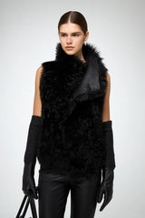 VSP - Solene - Black Shearling Vest