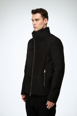 Bastien - Black Suede Shearling Jacket