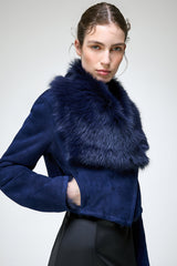 Yva - Blue Shearling Jacket