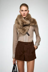 VSP - Jacotte - Desert Beige Leather Neckwarmer