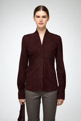 VSP - Talia - Burgundy Leather Shirt