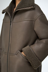 VSP - Dina - Stone Shearling Coat