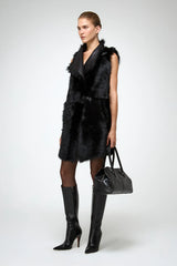 VSP - Siena - Black Shearling Vest