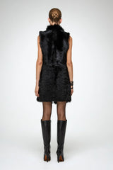 VSP - Siena - Black Shearling Vest