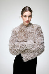Ella - Grey Shearling Jacket