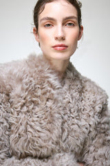 Ella - Grey Shearling Jacket