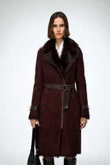 Lyza - Cherry Shearling Coat