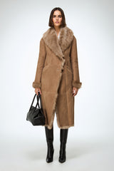 VSP - Rosanna - Sand Shearling Coat