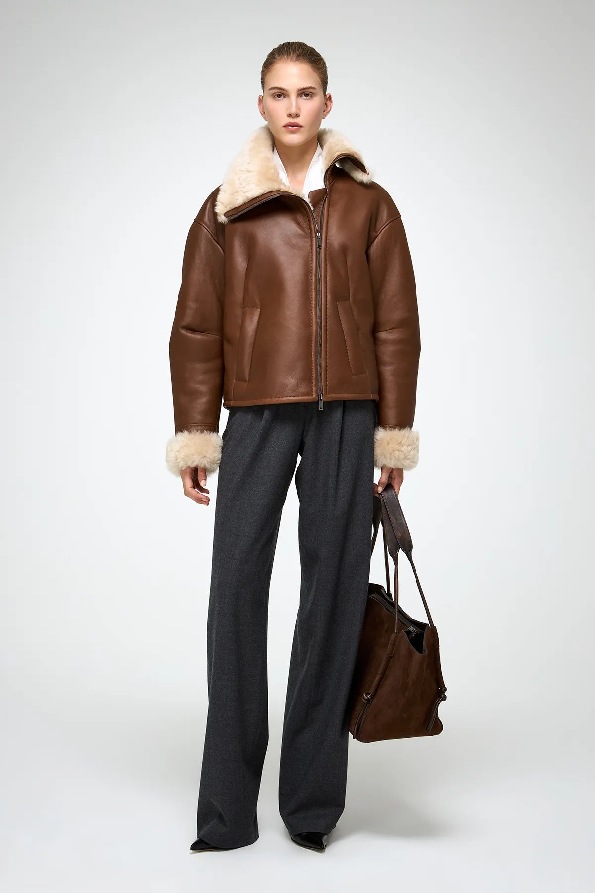 V S P - Pia - Brown Shearling Jacket