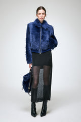 Thora - Blue Shearling Jacket