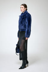 Thora - Blue Shearling Jacket