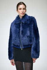 Thora - Blue Shearling Jacket