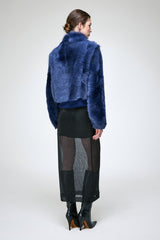Thora - Blue Shearling Jacket