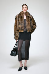 Thora - Dark Brown Shearling Jacket