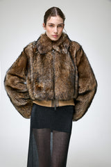 Thora - Dark Brown Shearling Jacket