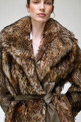 Rhea - Dark Brown Shearling Coat