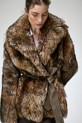 Rhea - Dark Brown Shearling Coat