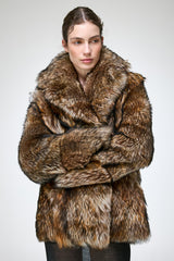 Rhea - Dark Brown Shearling Coat