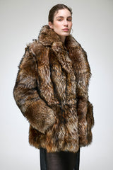Rhea - Dark Brown Shearling Coat