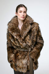 Rhea - Dark Brown Shearling Coat